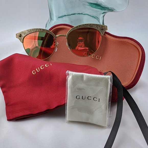 Auth. Gucci ornate sunset mirror shades